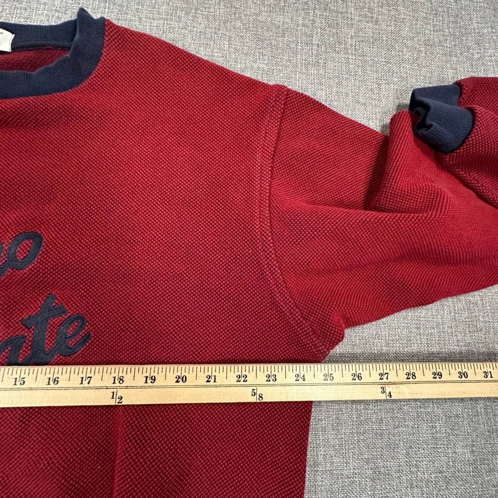 Vintage Fresno State Ping Sweatshirt Mens Large Red Made in USA Waffle Knit Boxy